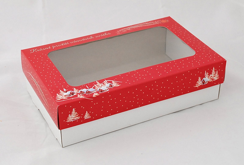 Krabice vánoční 2515055 3/4 kg - Zimní chaloupky